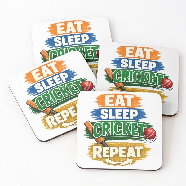 Item preview, Eat Sleep Cricket Repeat Funny Cricket Lover T-Shirt India Sports Fan Gift designed and sold by YasmineDigitalStudio.
