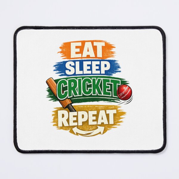 Item preview, Eat Sleep Cricket Repeat Funny Cricket Lover T-Shirt India Sports Fan Gift designed and sold by YasmineDigitalStudio.