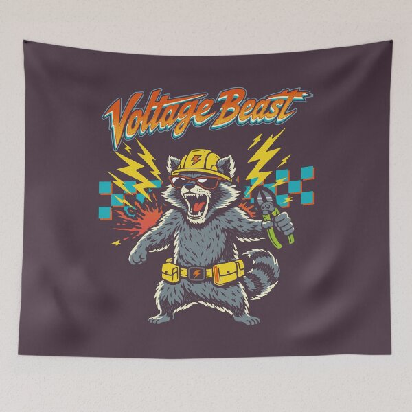 Item preview, Voltage Beast Raccoon Electrician designed and sold by CamaleonDesigns.
