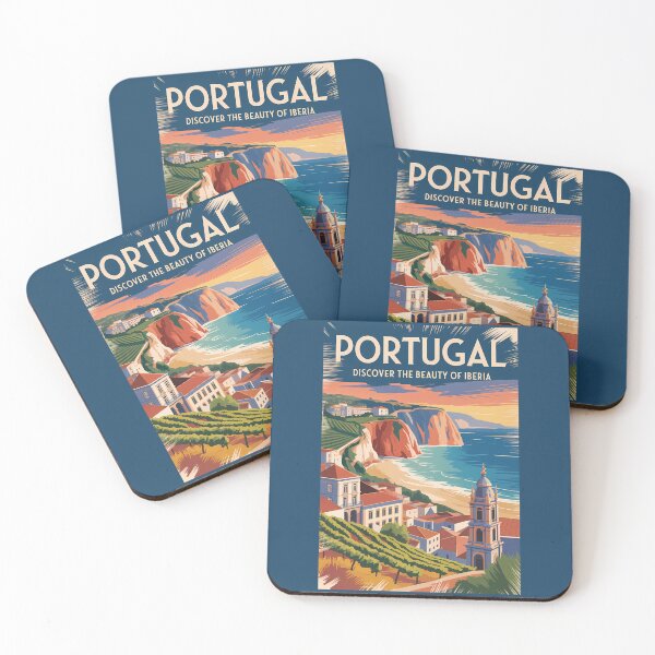 Item preview, Portugal Iberia Skyline Illustration Travel Art Vintage designed and sold by KrisSidDesigns.