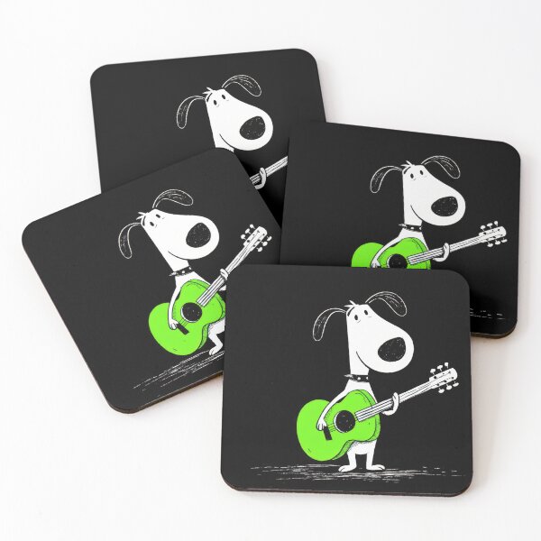 Item preview, Dog playing guitar in black space designed and sold by anytka.