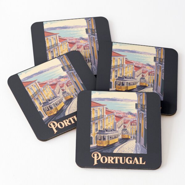 Item preview, Portugal Lisbon Skyline Illustration Travel Art Vintage designed and sold by KrisSidDesigns.