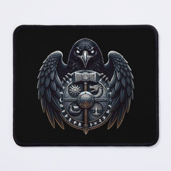 Item preview, Viking Raven Norse Mythology Hammer Dark Gothic Art designed and sold by DeimosArtIntl.