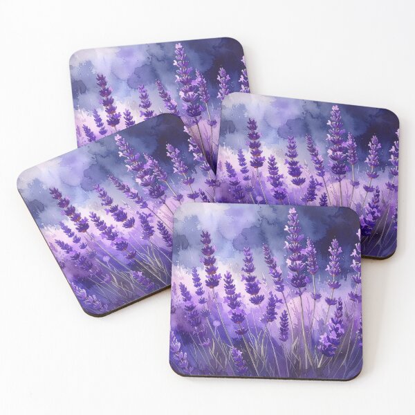 Item preview, Lavender Field Watercolor Abstract Painting designed and sold by Rutvain.