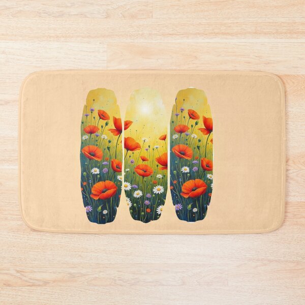 Item preview, Radiant Orange Lilies - Modern Segmented Floral Embers in Bloom - Abstract Three-Panel Botanical Art designed and sold by PriyaMagic.
