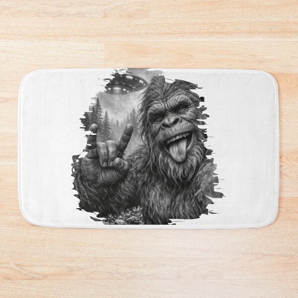 Item preview, Funny Bigfoot Selfie with UFO, Sasquatch Alien Encounter Meme designed and sold by NovaNookStudio.