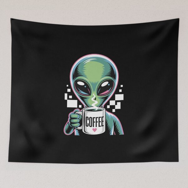 Item preview, Alien Enjoying Coffee designed and sold by jkrphoto.