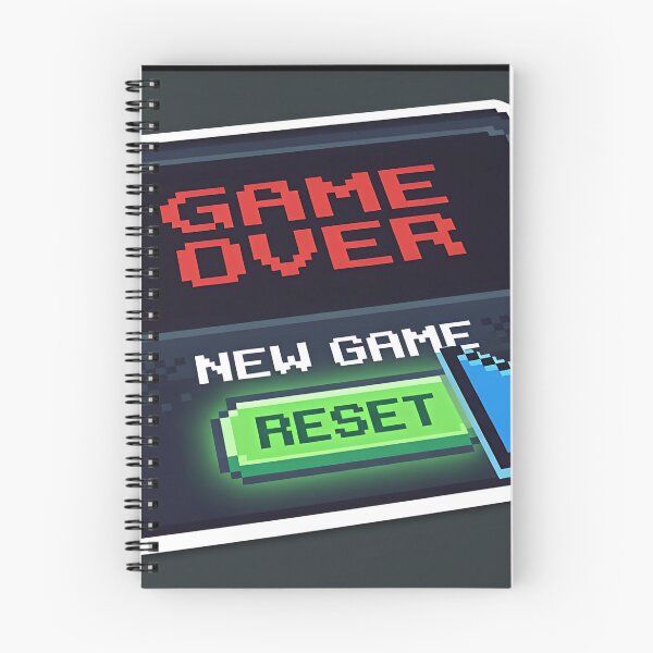 Item preview, An old 8-bit game screen showing "Game Over" changing to "New Game" with a glowing 'Reset' button. designed and sold by Yogeshrock.