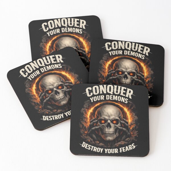 Item preview, Conquer Your Demons Destroy Your Fears Skull Fire Dark Aesthetic Streetwear Design designed and sold by apex.vibe.