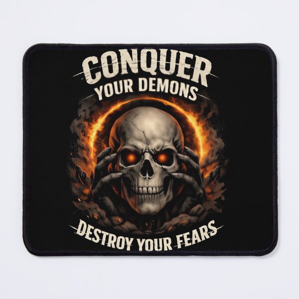 Item preview, Conquer Your Demons Destroy Your Fears Skull Fire Dark Aesthetic Streetwear Design designed and sold by apex.vibe.