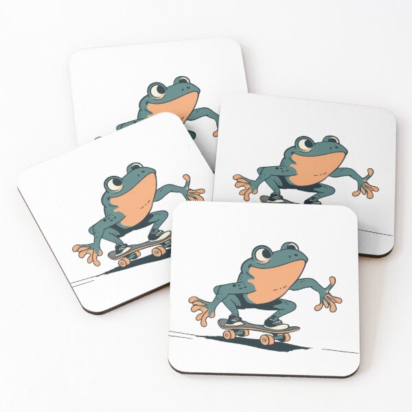 Item preview, Cartoon frog rides a skateboard designed and sold by anytka.