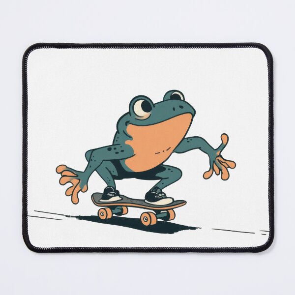 Item preview, Cartoon frog rides a skateboard designed and sold by anytka.