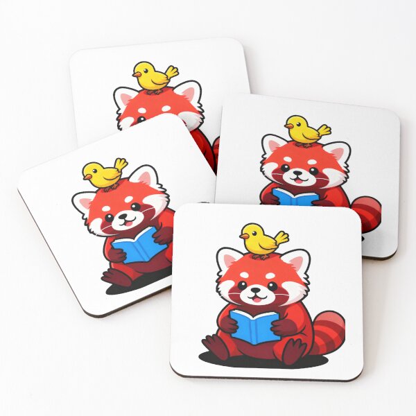 Item preview, Red Panda with Bird Reading Design designed and sold by DariaOltes.