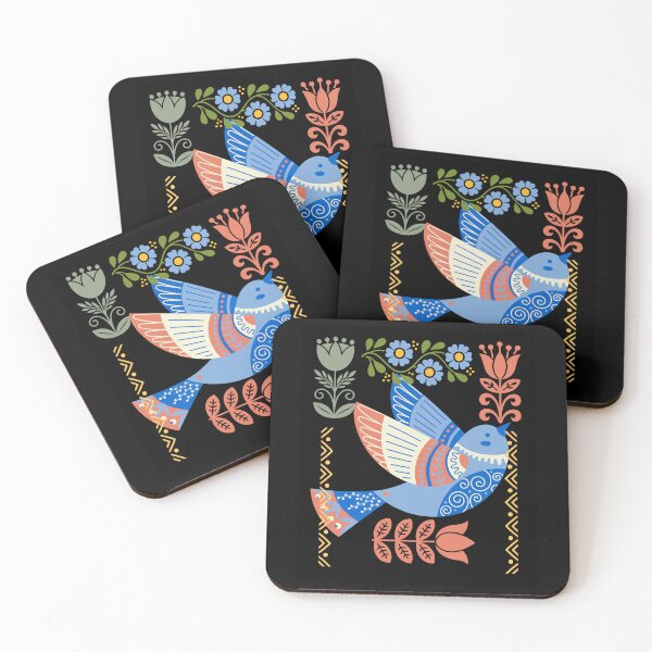 Item preview, A Symphony of Wildwood Motifs Songbird Folk Art Style Design designed and sold by EarthArtDesigns.