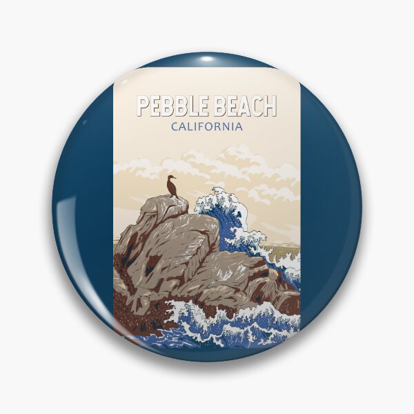 Item preview, Pebble Beach California Illustration Travel Art Vintage designed and sold by KrisSidDesigns.