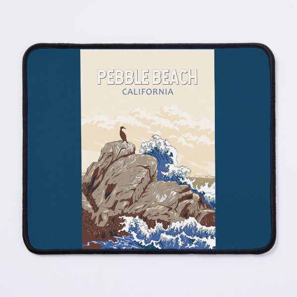 Item preview, Pebble Beach California Illustration Travel Art Vintage designed and sold by KrisSidDesigns.