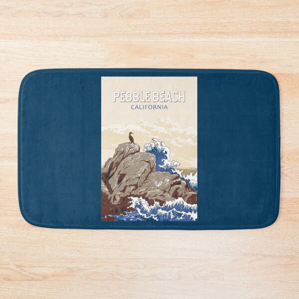 Item preview, Pebble Beach California Illustration Travel Art Vintage designed and sold by KrisSidDesigns.