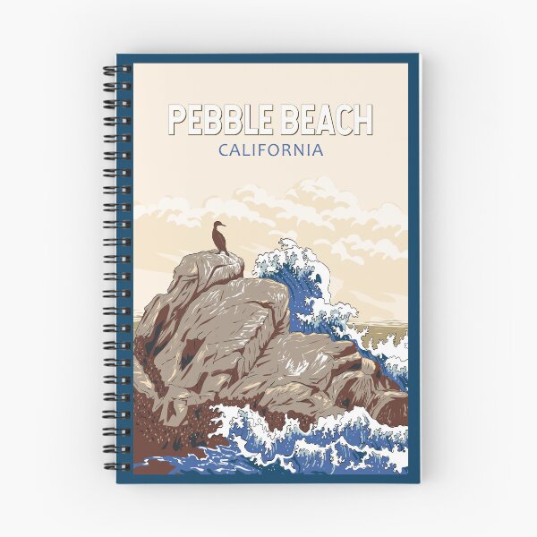 Item preview, Pebble Beach California Illustration Travel Art Vintage designed and sold by KrisSidDesigns.