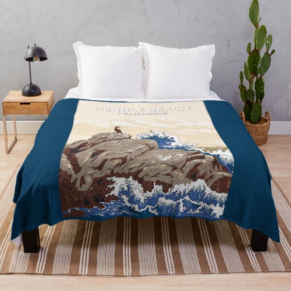 Item preview, Pebble Beach California Illustration Travel Art Vintage designed and sold by KrisSidDesigns.