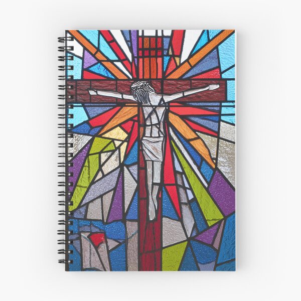 Item preview, Abstract Jesus Christ on a cross stained glass designed and sold by DesignAFind.