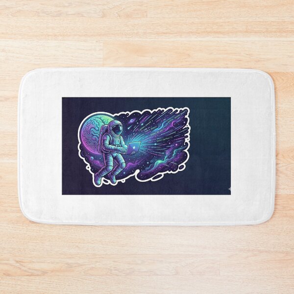 Item preview, An astronaut floating in space, holding a laptop. A stylized Python code snippet is radiating from the screen like a galaxy. designed and sold by Yogeshrock.