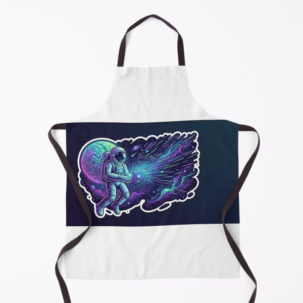 Item preview, An astronaut floating in space, holding a laptop. A stylized Python code snippet is radiating from the screen like a galaxy. designed and sold by Yogeshrock.