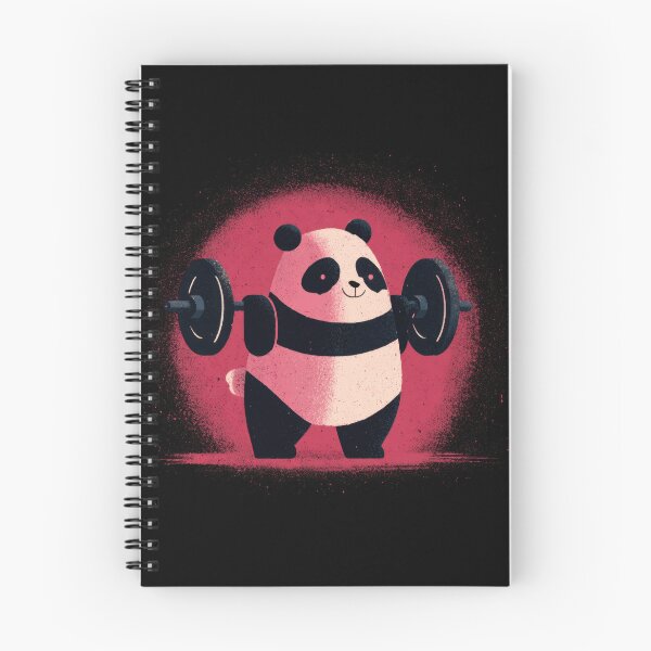 Item preview, Cute panda lifts weights in gym designed and sold by anytka.