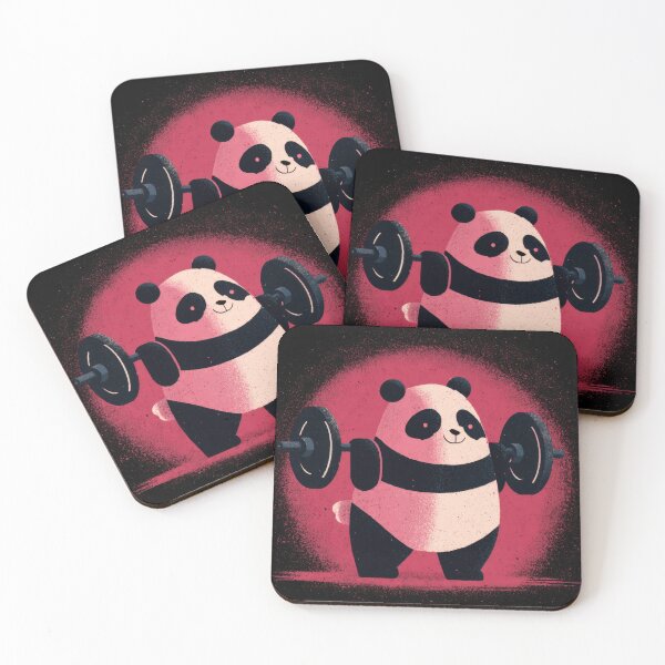 Item preview, Cute panda lifts weights in gym designed and sold by anytka.