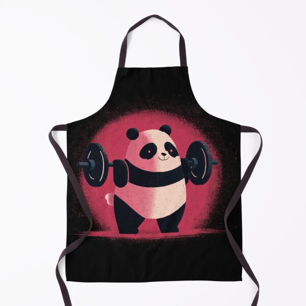 Item preview, Cute panda lifts weights in gym designed and sold by anytka.