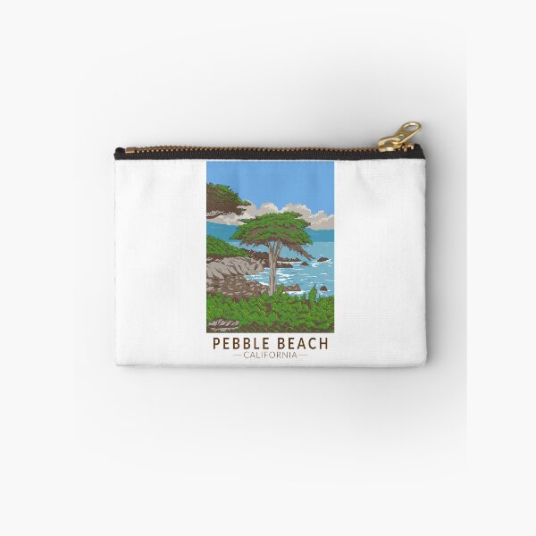 Item preview, Pebble Beach California Coast Illustration Travel Art Vintage designed and sold by KrisSidDesigns.