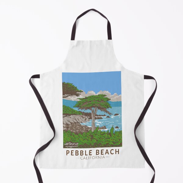 Item preview, Pebble Beach California Coast Illustration Travel Art Vintage designed and sold by KrisSidDesigns.