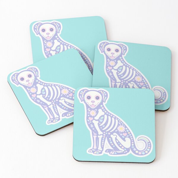 Item preview, Pastel Sugar Skull Animals Pet Memorial | Day of the Dead Dog | Cute Gothic Skeleton Sticker designed and sold by Dream Circuit .