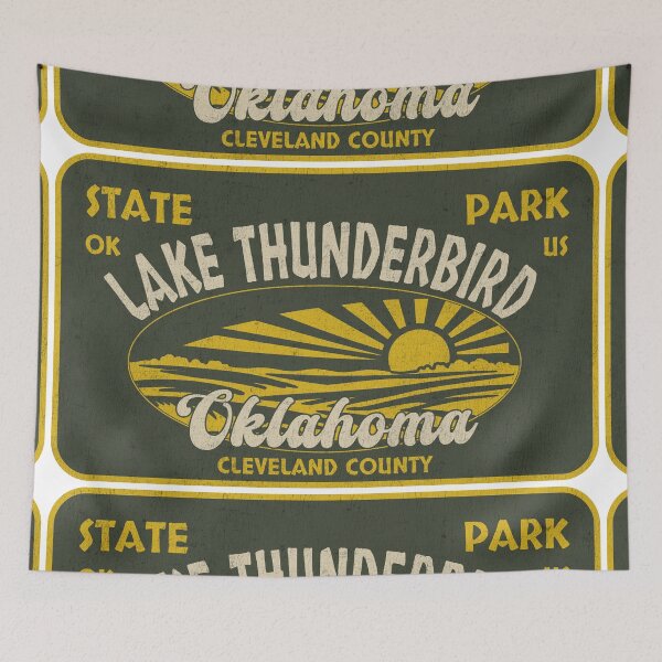 Item preview, Lake Thunderbird State Park, Cleveland County, Oklahoma, badge design designed and sold by Wanderful-roads.