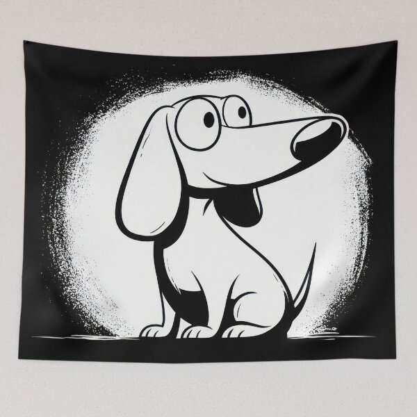 Item preview, Cartoon dog sitting and watching designed and sold by anytka.