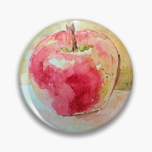 Item preview, Vibrant Red Apple Watercolor Painting designed and sold by Kara Draws.