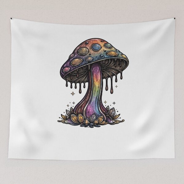 Item preview, Psychedelic Mushroom Drip – Trippy Fantasy Fungi Art designed and sold by RidaSalArt.