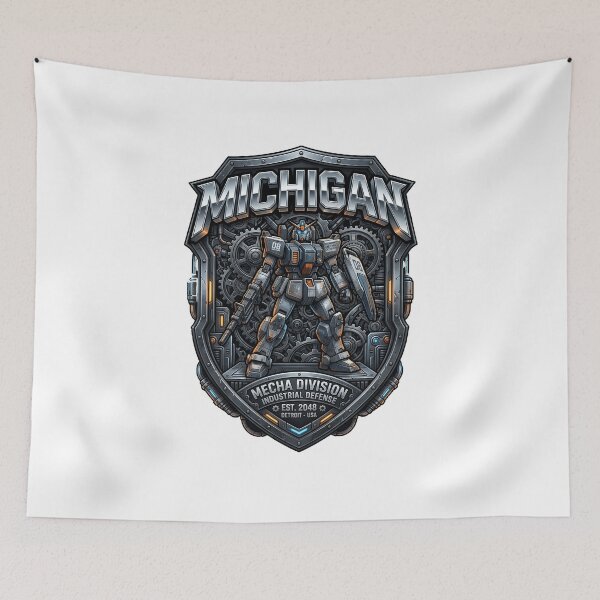 Item preview, Michigan Mecha Retro Japanese Robot Shield designed and sold by EKHOAISTORE.