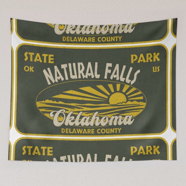Item preview, Natural Falls State Park, Delaware County, Oklahoma, badge design designed and sold by Wanderful-roads.