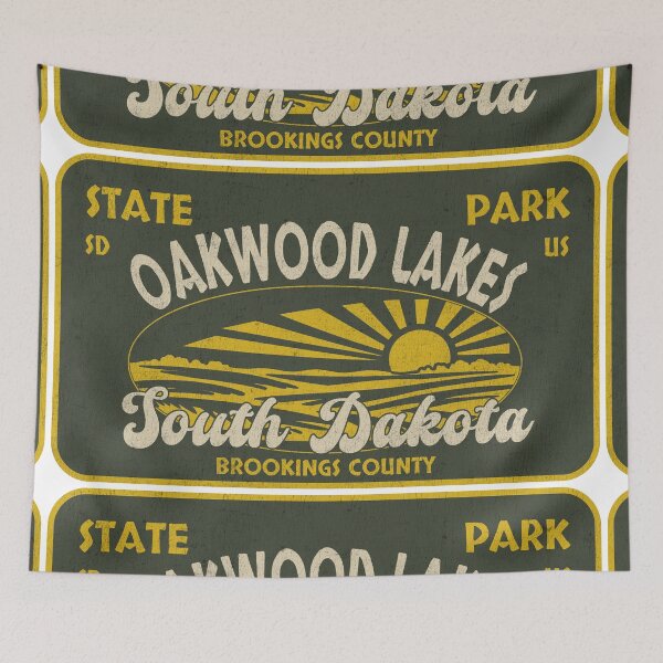 Aperçu de l'œuvre Conception d'insigne pour le parc d'État d'Oakwood Lakes, comté de Brookings, Dakota du Sud créée et vendue par Wanderful-roads.