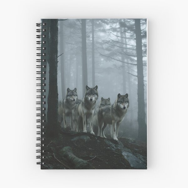 Item preview, Mysterious Gray Wolf Pack in Ethereal Foggy Pine Forest designed and sold by EK-World.