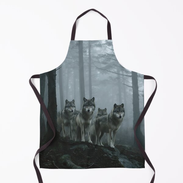 Item preview, Mysterious Gray Wolf Pack in Ethereal Foggy Pine Forest designed and sold by EK-World.
