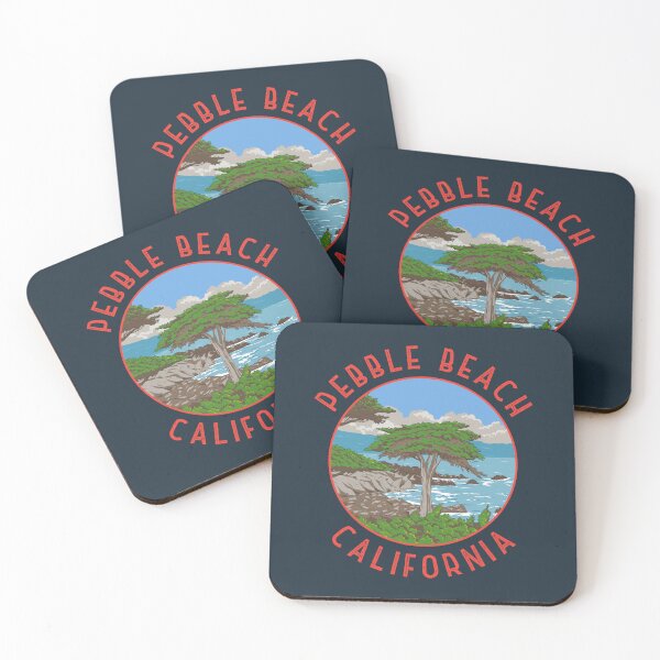Item preview, Pebble Beach California Retro Distressed Circle designed and sold by KrisSidDesigns.