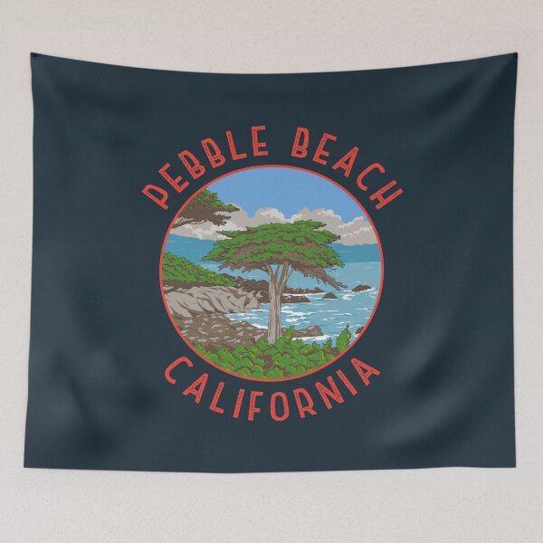 Item preview, Pebble Beach California Retro Distressed Circle designed and sold by KrisSidDesigns.
