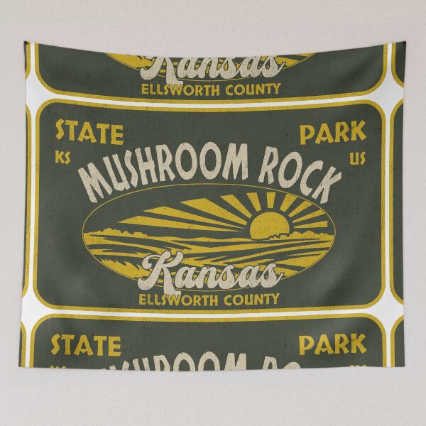 Item preview, Mushroom Rock State Park, Ellsworth County, Kansas, badge design designed and sold by Wanderful-roads.