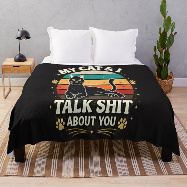 Item preview, My Cat I Talk Sh*t About You – Funny Black Cat Vintage Retro Design designed and sold by CatLovers Studio.