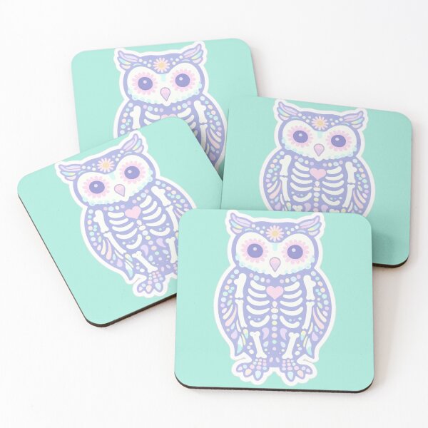 Item preview, Pastel Sugar Skull Animals Pet Memorial | Day of the Dead Owl | Cute Gothic Skeleton Sticker designed and sold by Dream Circuit .