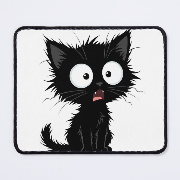 Item preview, Funny Small Unkempt Black Kitten Shocked Face designed and sold by ArtivioShop.