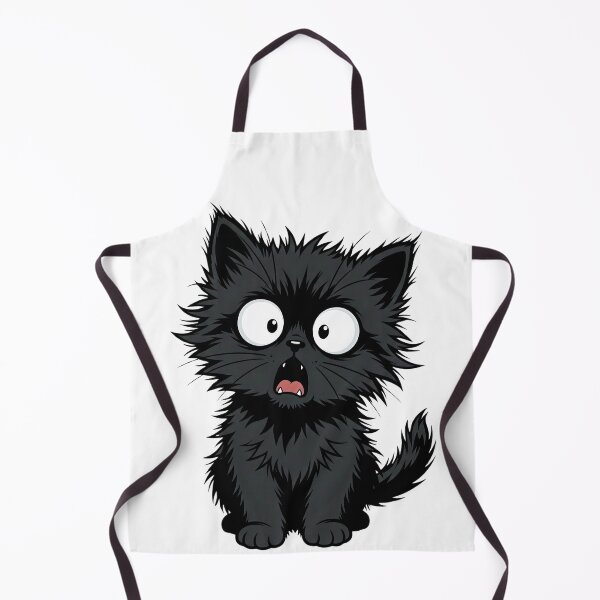 Item preview, Funny Small Unkempt Black Kitten Shocked Face designed and sold by ArtivioShop.