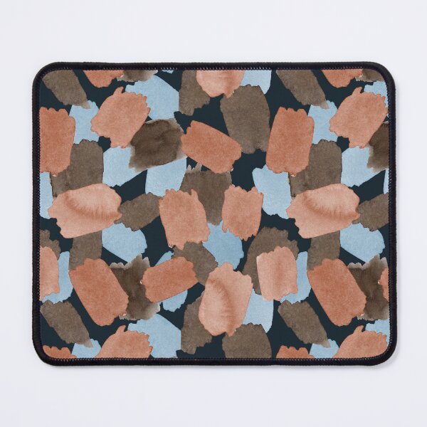 Item preview, Terracotta Blue Brown Abstract Watercolour Blobs Pattern designed and sold by CMF Designs.