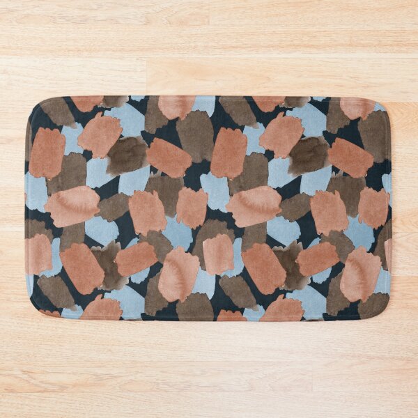 Item preview, Terracotta Blue Brown Abstract Watercolour Blobs Pattern designed and sold by CMF Designs.